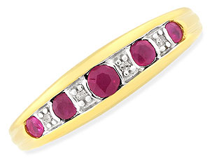 9ct gold Ruby and Diamond Half Eternity Ring 048209-L