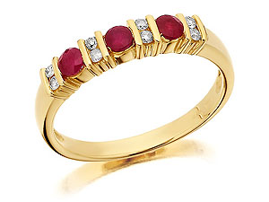 9ct gold Ruby and Diamond Half Eternity Ring 048237-L