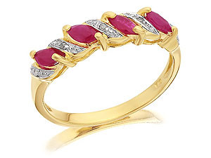 9ct gold Ruby and Diamond Half Eternity Ring 048239-N