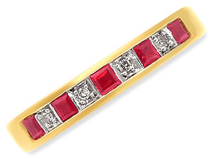 9ct gold Ruby and Diamond Half Eternity Ring 048843-N