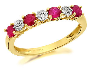 9ct Gold Ruby And Diamond Ring - 048207