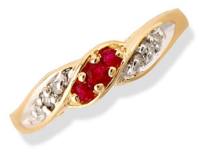 9ct gold Ruby and Diamond Ring 047357-J