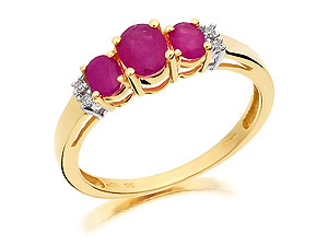9ct gold Ruby and Diamond Ring 047360-P