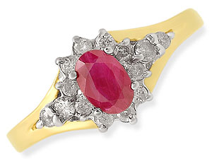 9ct gold Ruby and Diamond Ring 047406-L