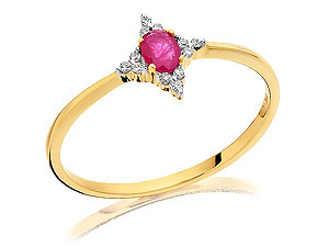 9ct gold Ruby and Diamond Ring 180917-J