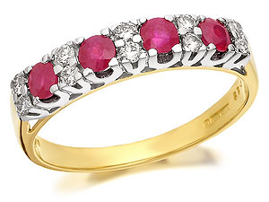9ct Gold Ruby And Diamond Ring 22pts - 048253