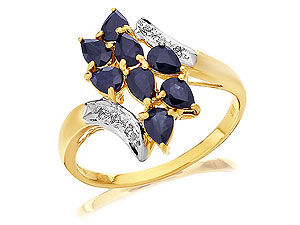 9ct gold Saphire and Diamond Ring 180945-Q