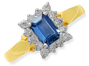 9ct gold Sapphire and Diamond Cluster Ring 046702-K