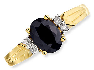 9ct gold Sapphire and Diamond Cluster Ring 046706-R