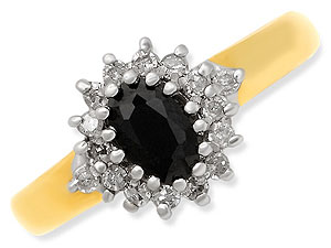 Sapphire and Diamond Cluster Ring 046755-P