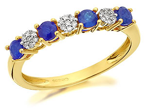 9ct Gold Sapphire And Diamond Ring - 048102
