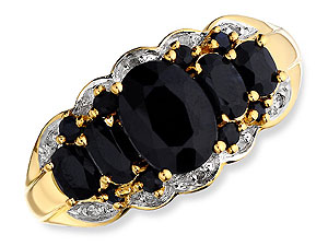 9ct gold Sapphire and Diamond Ring 046407-J