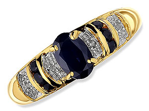9ct gold Sapphire and Diamond Ring 046408-O