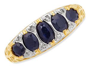 9ct gold Sapphire and Diamond Ring 046472-N