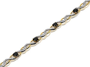9ct gold Sapphire and Diamond Sea Sparkle Bracelet 045713