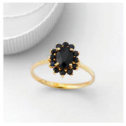 9ct Gold Sapphire Cluster Ring, K