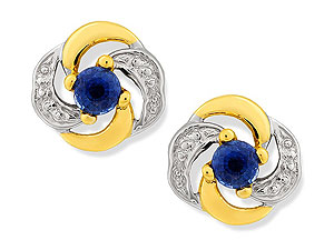 9ct gold Sapphire In A Swirl Earrings 070722