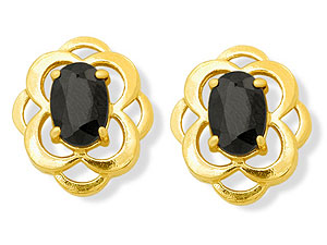 9ct Gold Sapphire Stud Earrings 070908