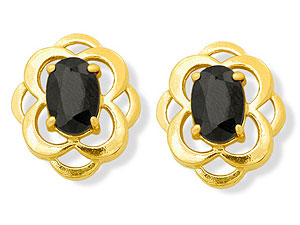 9ct Gold Sapphire Stud Earrings 6mm - 070908