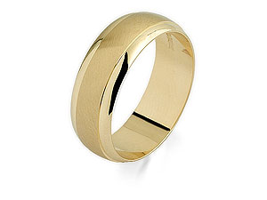 9ct Gold Satin And Polished Grooms Wedding Ring