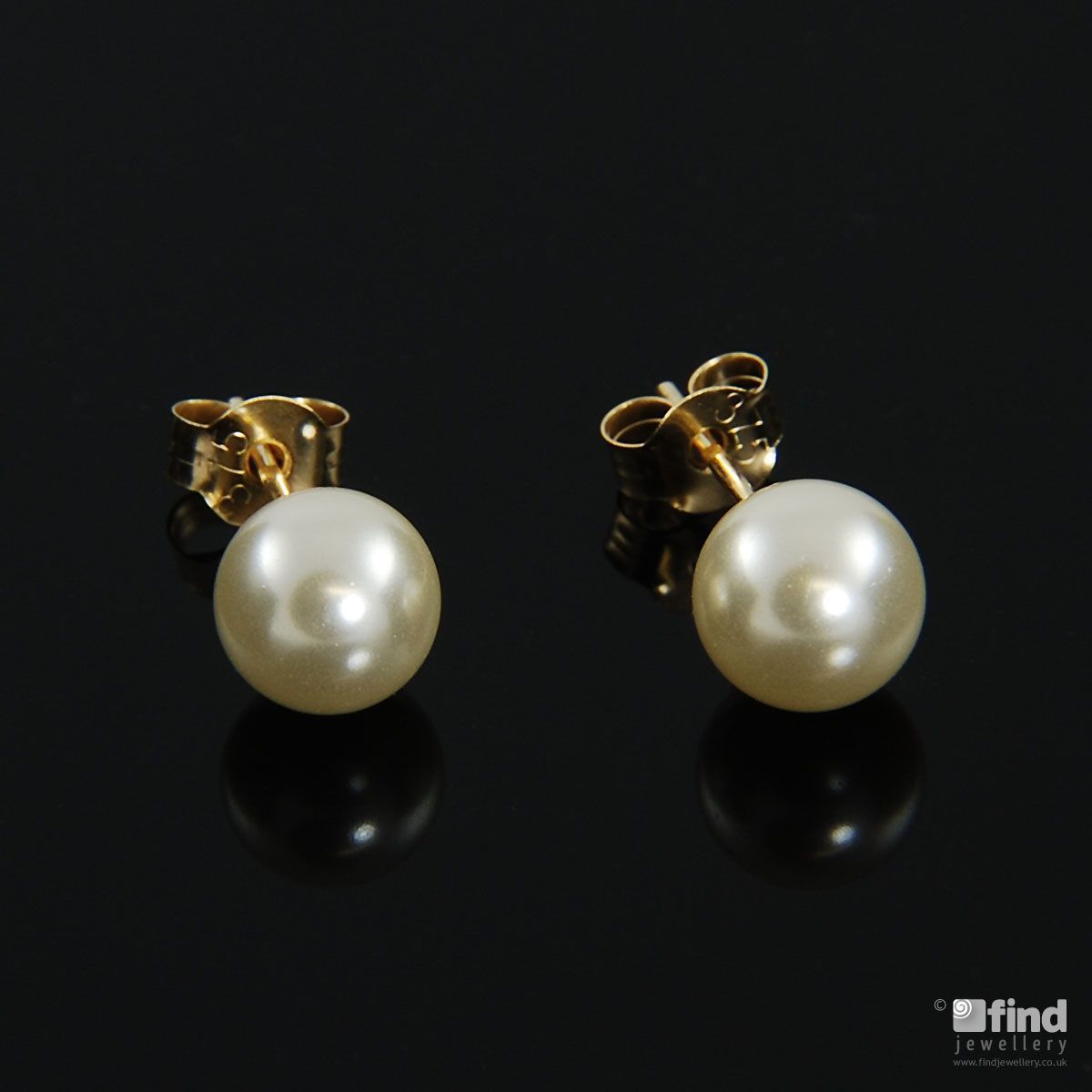 9ct Gold Simulated Pearl Earrings