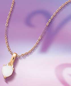 9ct gold Simulated Pearl June Birthstone Pendant