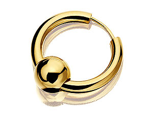 9ct gold Single Hoop and Bead Earring 073476