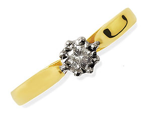9ct Gold Single Stone Diamond Ring 045018