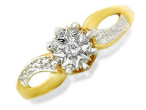 9ct gold Single Stone Diamond Ring 045137-M