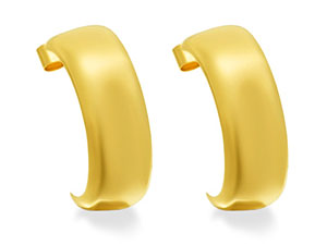 9ct Gold Small Half Hoop Earrings - 072671