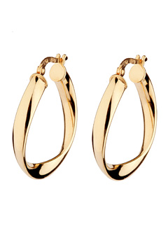 9ct Gold Small Ribbon Hoop Earrings