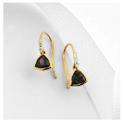 9ct gold smoky quartz and diamond earrings