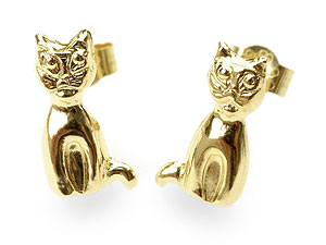 Sophisticated Cat Stud Earrings 070382