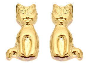 Sophisticated Cat Stud Earrings 9mm