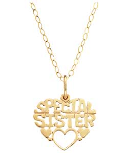 Special Sister Heart Message Pendant