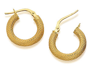 Textured Finish Hoop Earrings - 074193