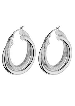 Two Twist Hoop Earrings `200BC194/99 WG