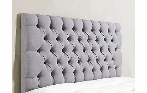 A.C. Milan Stylish Milan 4FT6 Double Size Bed Headboard Finished In A Luxury Chenille Fabric - Available in Range of 8 Colours (CHARCOAL / GREY CHENILLE)