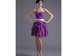 A-line Backless Sweetheart Layered Sloping
