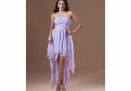 A-line Pleated Strapless Backless Beading