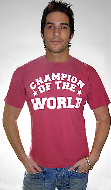 Champion Of The World Mens T Shirt Anon