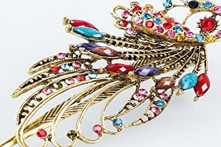 A-szcxtop Lovely Vintage Jewelry Crystal Peacock Hair Clips For Hair Clip Beauty Tools-Purple With Womdee Accessory Necklace