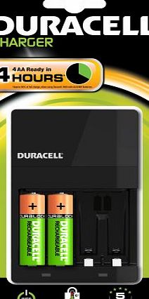 Duracell 4 Hour AA & AAA Battery Charger with 2 x AA Rechargeable Batteries