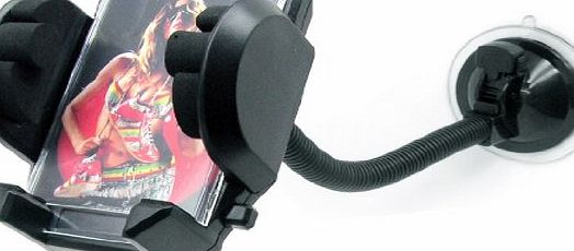 In Car Mobile Phone and PDA Holder (Universal Suction, Flexible Neck Mount)