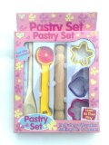 Childrens Toy Pastry Set With Rolling Pin, Shape Cutters, Wooden Spoon and Cutter