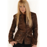 LADIES MILITARY TRENCH STYLE LEATHER JACKET and#39;534and39;