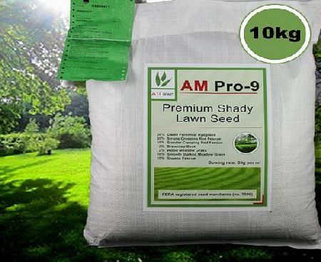 A1Lawn 10kg Top Quality Grass Seed / Lawn Seed for Shaded amp; Woodland Areas (Premium Deep-Rooted Mix) - covers approx. 285 sq metres - DEFRA registered