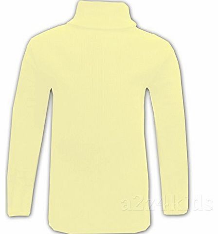 KIDS GIRLS POLO NECK T SHIRT RIBBED COTTON POLO ROLL NECK JUMPER LONG SLEEVE TOP AGE 2-13 YAERS