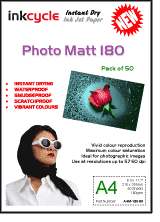 A4 Inkjet Papers. Photo Matt 180 Instant Dry Photo Paper 180gms (A4) - 50 sheets