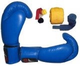 Leather Boxing Gloves Blue
